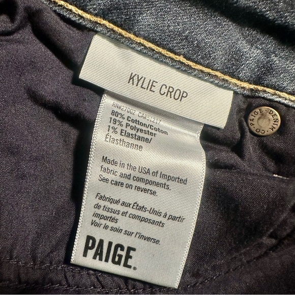 PAIGE Denim ‘Kylie Crop’ Jeans in “Deep Purple” Dark Wash Size 26 - Picture 7 of 15